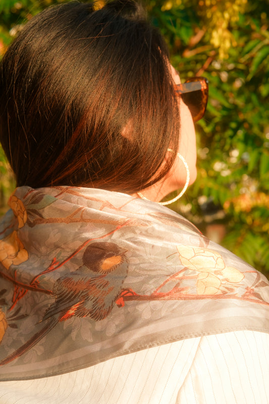 Little Birds Silk Bandana Scarf