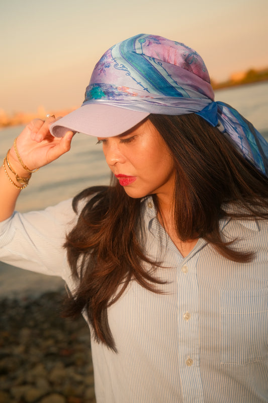 Windowpane Silk Bandana Scarf